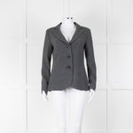 Armani Collezioni Grey Wool Blend Single Breasted Jacket