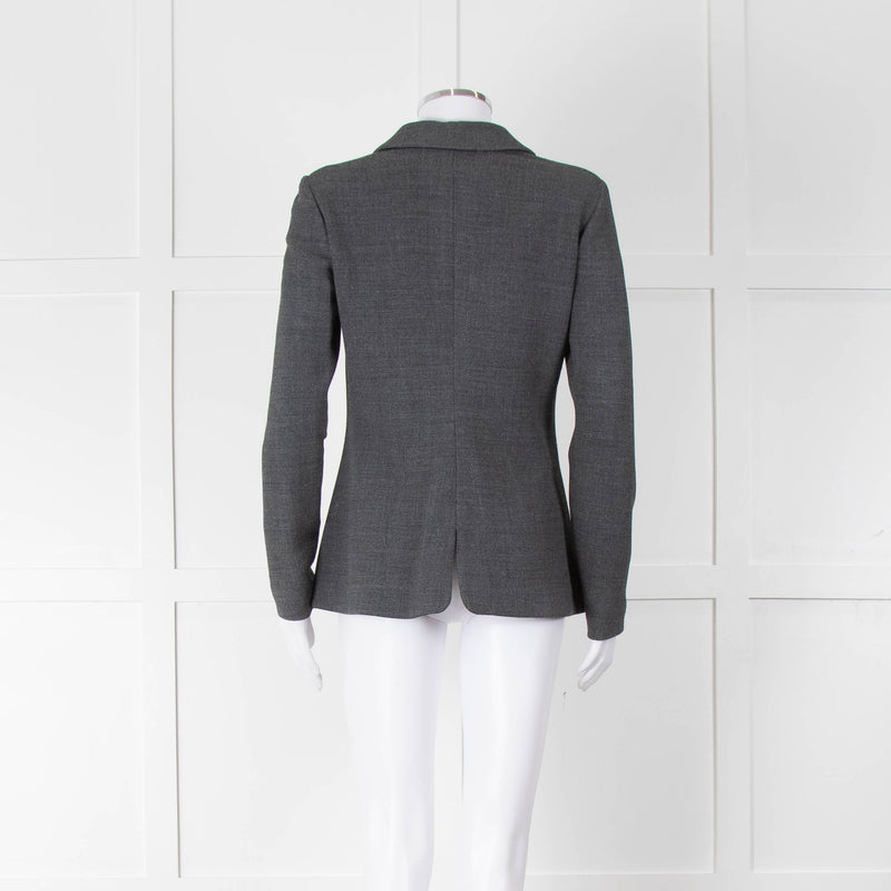 Armani Collezioni Grey Wool Blend Single Breasted Jacket