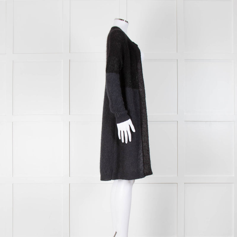 Munthe Black and Grey Colour Block Cardigan