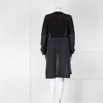 Munthe Black and Grey Colour Block Cardigan