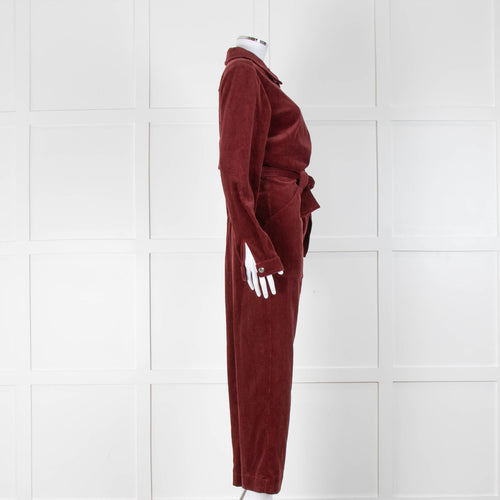 Sezane Burgundy Corduroy Boiler Suit