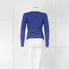 Carolina Herrera Cobalt Blue White Polka Dot Dress & Cardigan