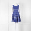 Carolina Herrera Cobalt Blue White Polka Dot Dress & Cardigan