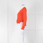 Dorothee Schumacher Orange Fine Wool Frill Edge Cardigan