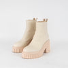 AGL Tiggy Cream Boots With Block Heel