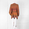 LoveShackFancy Orange Mix Cable Knit Cardigan With Tie Belt