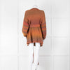 LoveShackFancy Orange Mix Cable Knit Cardigan With Tie Belt