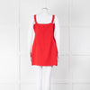 Self-Portrait Red Strappy Diamante Bow Mini Dress