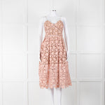 Self-Portrait Pink Lace Shoestring Strap Dress