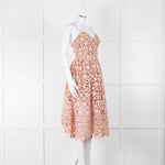 Self-Portrait Pink Lace Shoestring Strap Dress