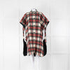 Burberry Cream Red Black Check Tartan Reversible Cape