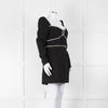 Self-Portrait Black Crepe Diamante Long Sleeve Mini Dress