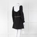 Self-Portrait Black Crepe Diamante Long Sleeve Mini Dress