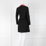 Maje Black Short Dress With Detachable Red Collar