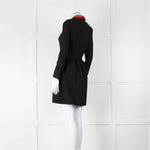 Maje Black Short Dress With Detachable Red Collar