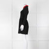 Maje Black Short Dress With Detachable Red Collar