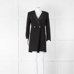 Sandro Black Short Coat Dress Diamante Buttons