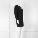 Sandro Black Short Coat Dress Diamante Buttons