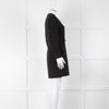 Sandro Black Short Coat Dress Diamante Buttons