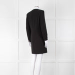 Sandro Black Short Coat Dress Diamante Buttons