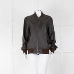 Coach Brown Leather Bomber Jacket