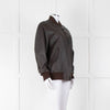 Coach Brown Leather Bomber Jacket