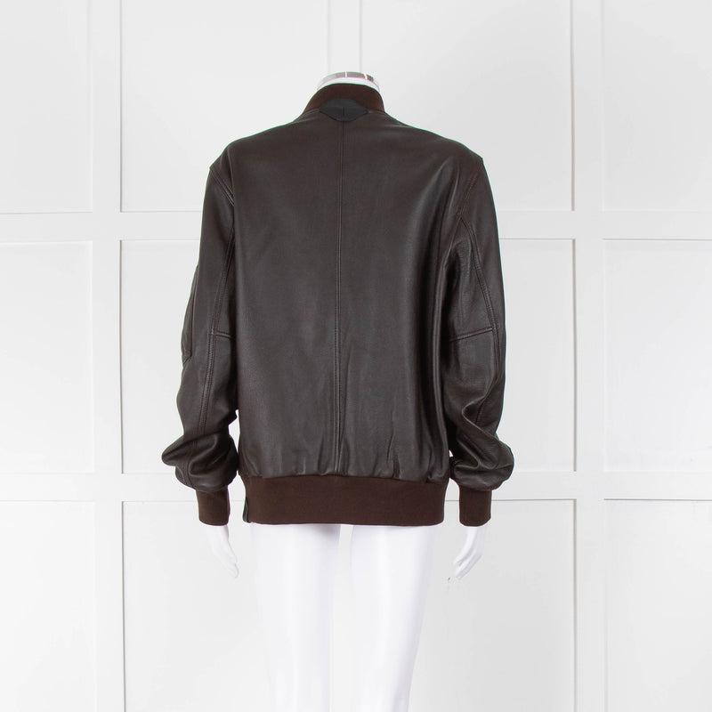 Coach Brown Leather Bomber Jacket