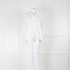 S Max Mara White Front Frill Detail Cotton Shirt