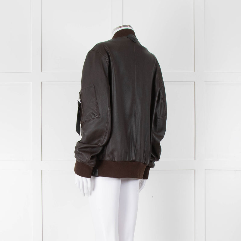 Coach Brown Leather Bomber Jacket