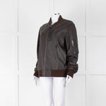 Coach Brown Leather Bomber Jacket