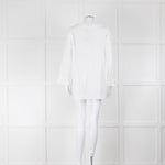 S Max Mara White Front Frill Detail Cotton Shirt