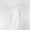 Equipment Collarless Cream Blouse with Chest Pocket