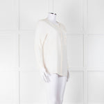 Equipment Collarless Cream Blouse with Chest Pocket