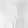 Equipment Collarless Cream Blouse with Chest Pocket