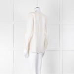 Equipment Collarless Cream Blouse with Chest Pocket