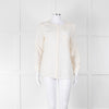 Equipment Collarless Cream Blouse with Chest Pocket