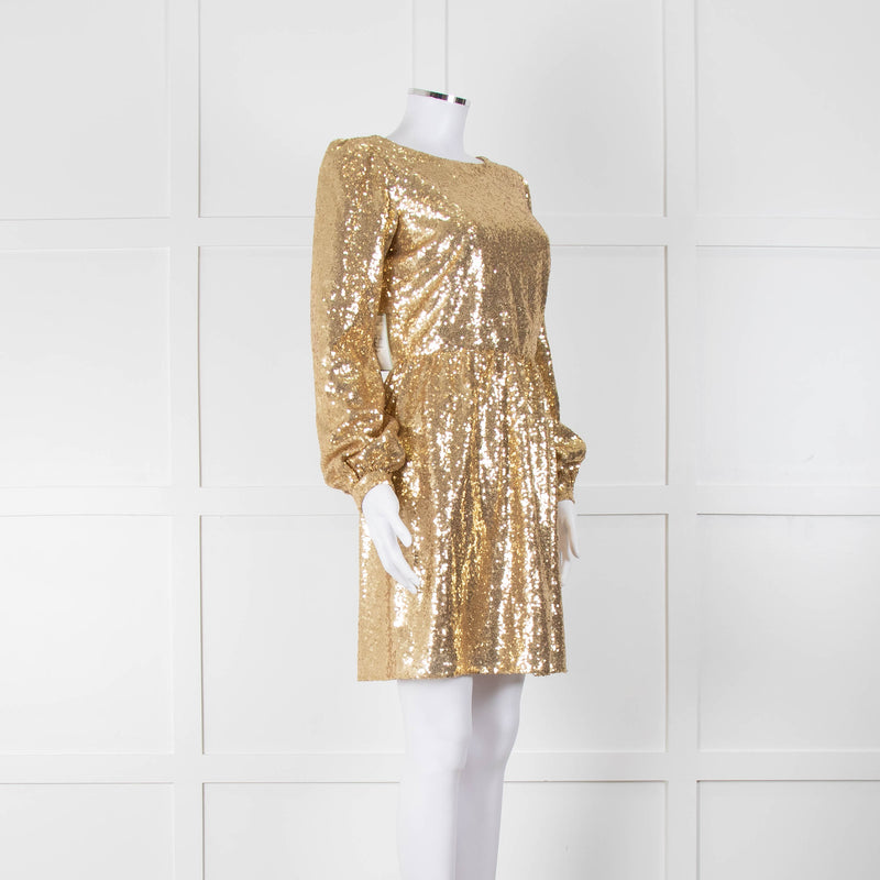 Saloni Gold Sequin Camille Mini Dress