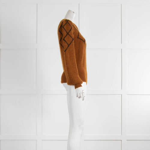 Seven For All Mankind Brown Jumper With Black Pattern