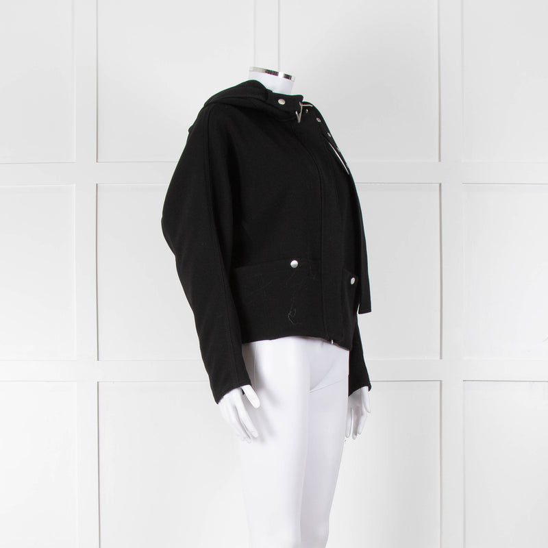 Philip Lim Black Hooded Twill Short Jacket