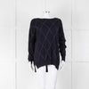 Riani Navy Argyle Silver Lurex Jumper