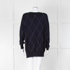 Riani Navy Argyle Silver Lurex Jumper