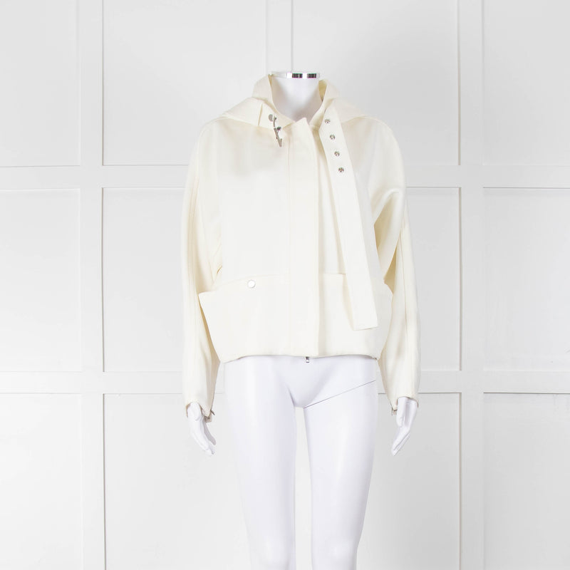 Philip Lim Cream Twill Hooded Short Jacket