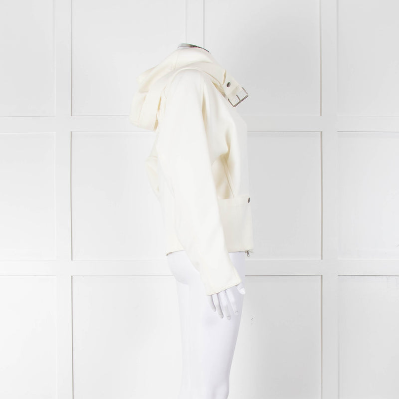 Philip Lim Cream Twill Hooded Short Jacket