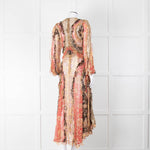 Zimmermann Silk Ruffle Multicoloured Patchwork Print Dress