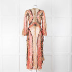 Zimmermann Silk Ruffle Multicoloured Patchwork Print Dress