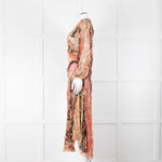 Zimmermann Silk Ruffle Multicoloured Patchwork Print Dress