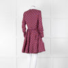 Victoria Beckham Cotton Purple Print Skater Style Dress