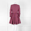 Victoria Beckham Cotton Purple Print Skater Style Dress