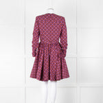 Victoria Beckham Cotton Purple Print Skater Style Dress