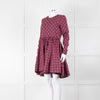 Victoria Beckham Cotton Purple Print Skater Style Dress